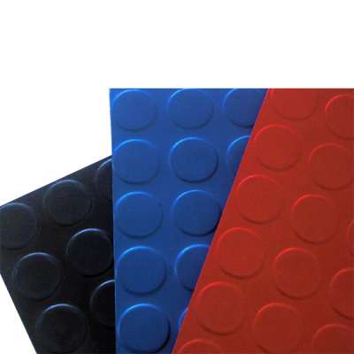 Environmental good properties red color round button rubber mat